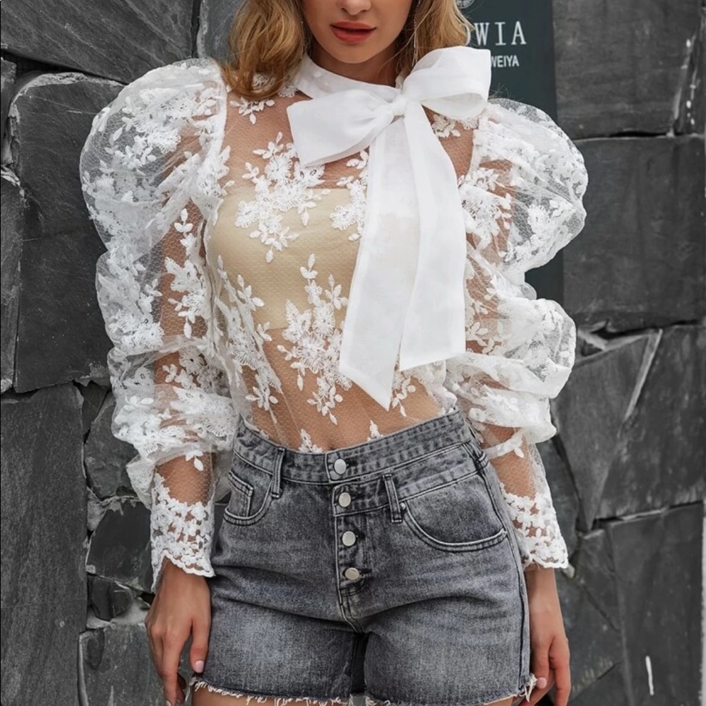 White lace blouse